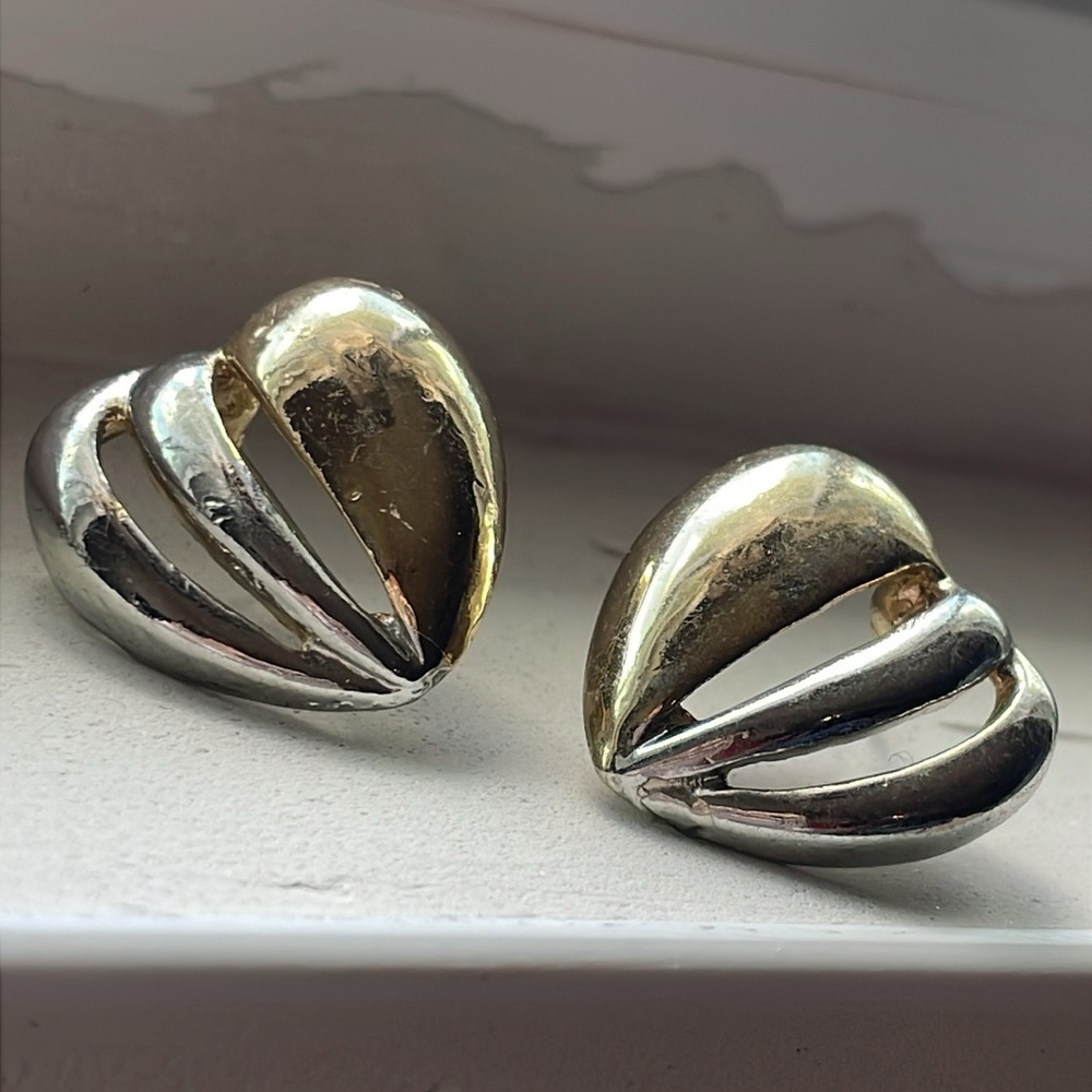 Vintage earrings gold silver tone